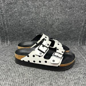 Birkenstock Arizona Papillio Platform Sandals White Black Polka Dot Women 10 /41